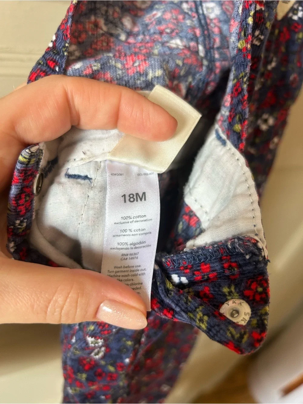 Oshkosh B’Gosh fall floral corduroy vest back overalls - 12-18m